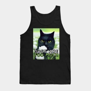 Angry black cat smelling the flowers. Tank Top